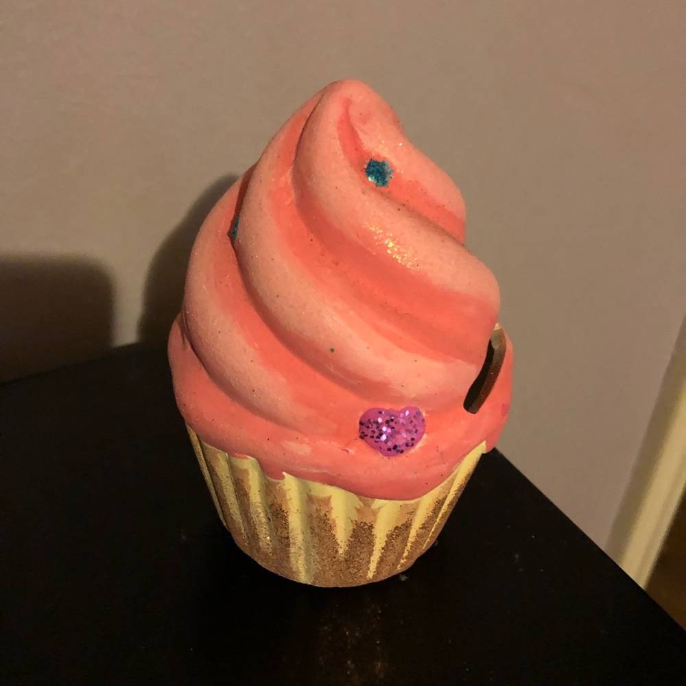 Hand painted cupcake piggy bank